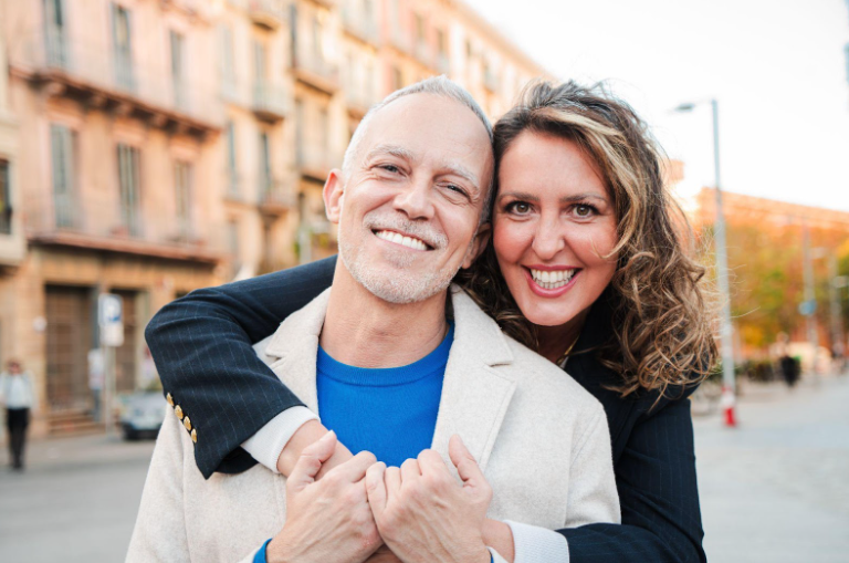Happy couple enjoying life after hormone optimization treatment at Thrive! MedAesthetics